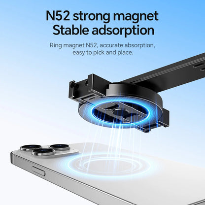 Phone case with N52 strong magnet and stable adsorption feature on a blue background