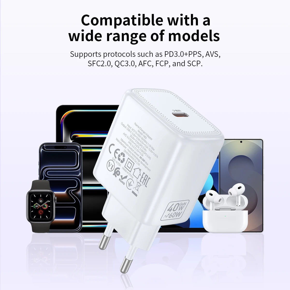 HOCO N83 60W GaN USB-C Charger with USB-C Cable