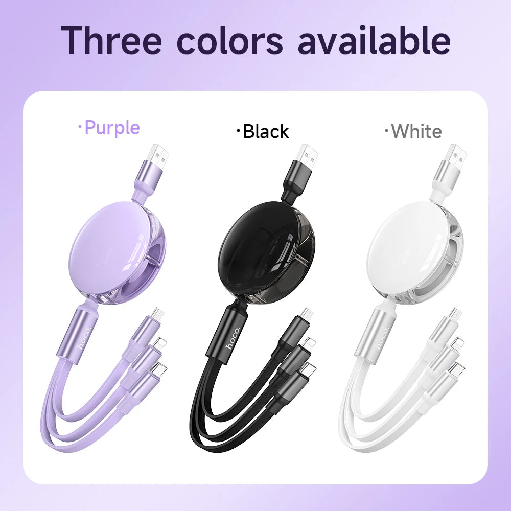 HOCO X78 Retractable 3-in-1 Charging Cable