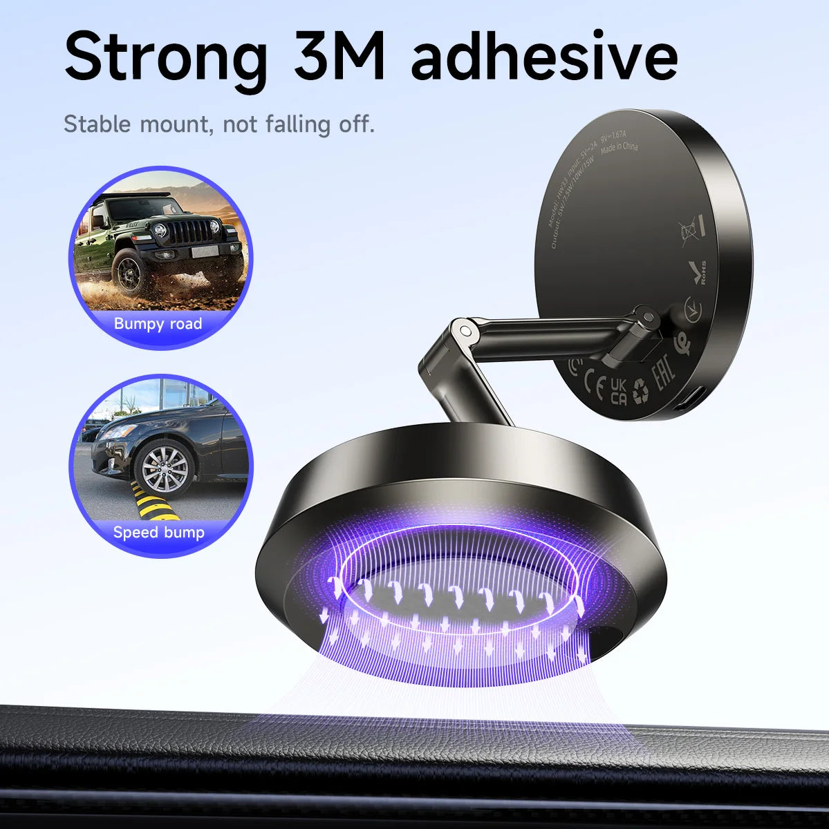 HOCO HW33 Magnetic Wireless Car Charger Mount 15W