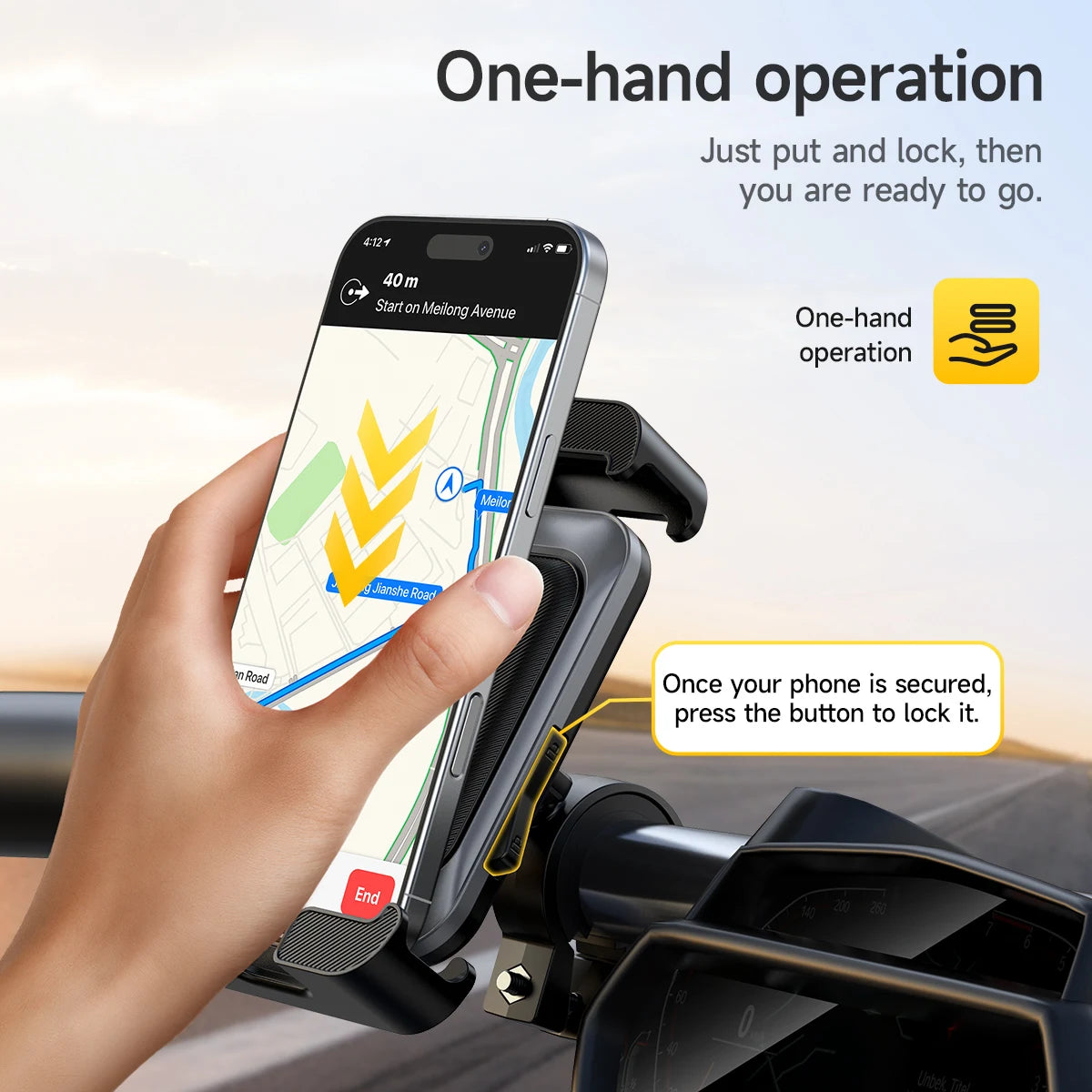 HOCO H78 Bicycle & Motorcycle Phone Mount with 360° Rotation