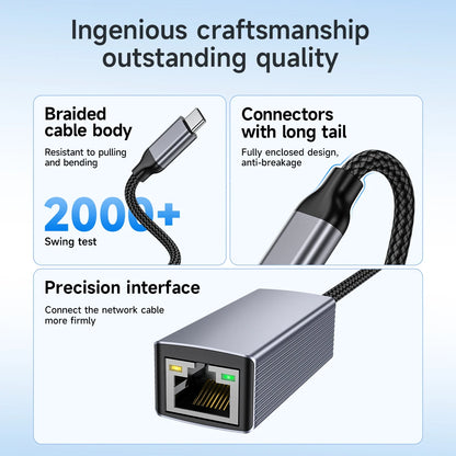 HOCO UA37 USB-C to Gigabit Ethernet Adapter