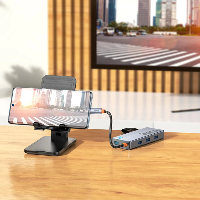 Hoco HB51 5-in-1 USB-C Hub (HDMI 4K, RJ45, USB 3.0, PD100W)