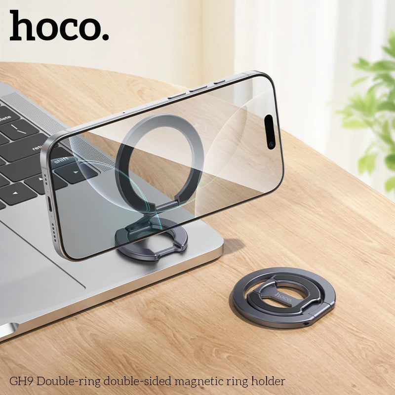 HOCO GH9 Magnetic Double Ring Phone Holder (MagSafe Compatible)