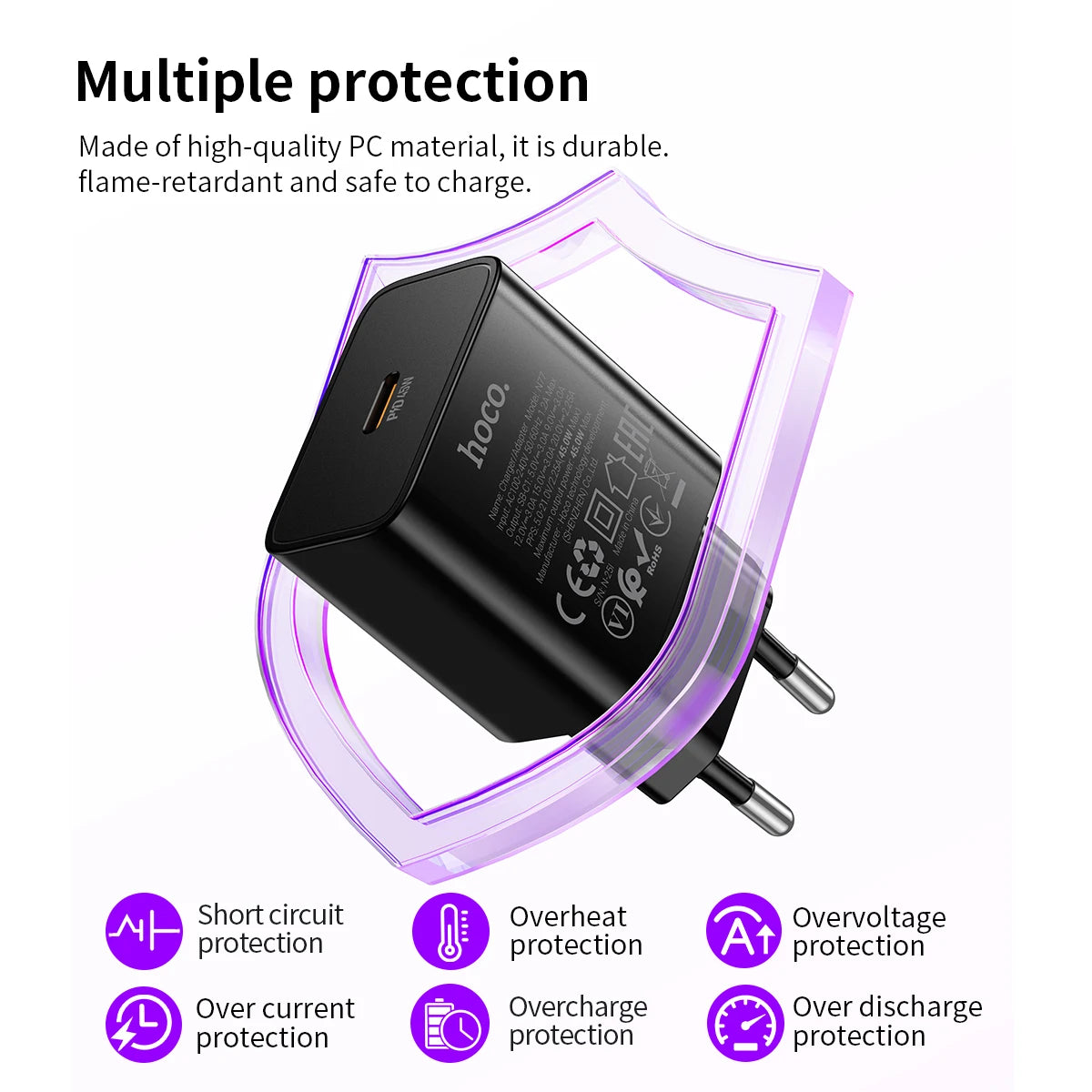 HOCO N77 45W GaN USB-C Charger with USB-C Cable