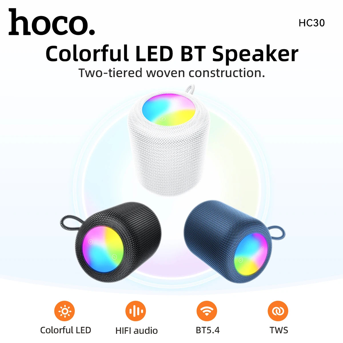 HOCO HC30 LED Mini Bluetooth Speaker – 5W Portable Sound