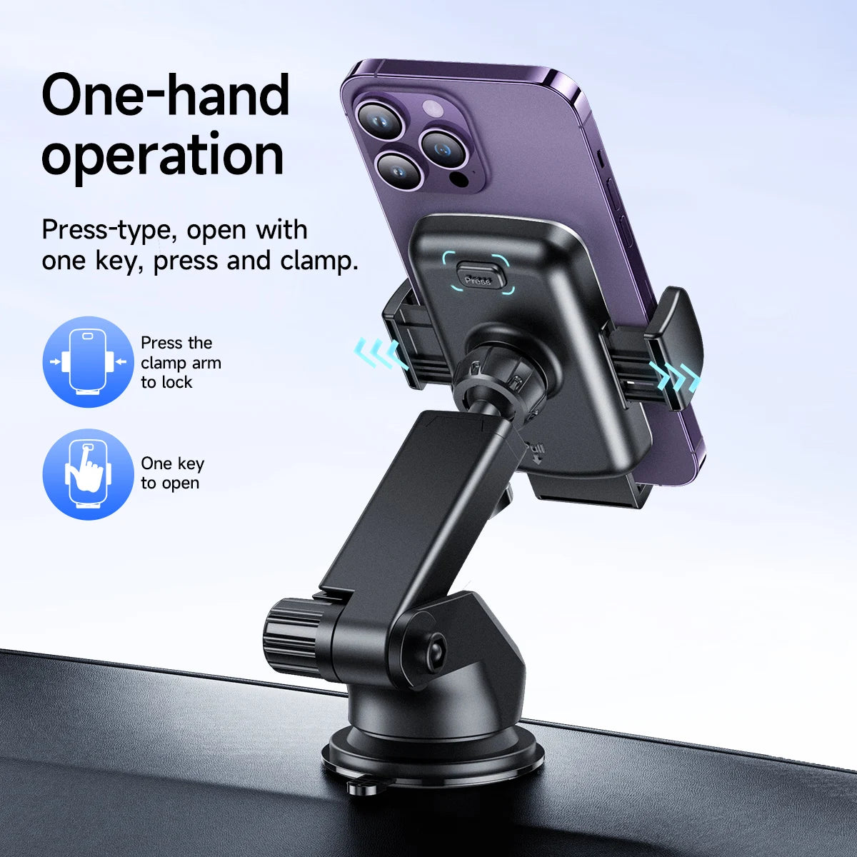 HOCO CA95 Suction Cup Car Phone Mount with Telescopic Arm
