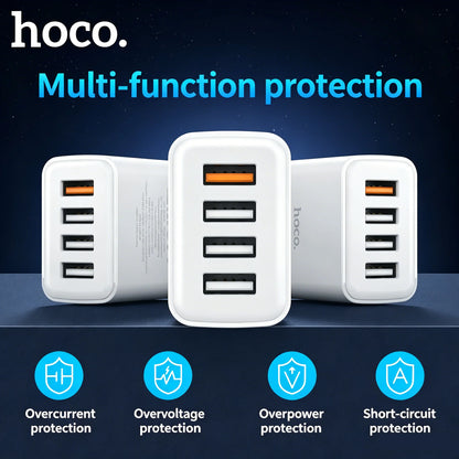 HOCO C102A 4-Port USB Wall Charger QC 3.0 18W