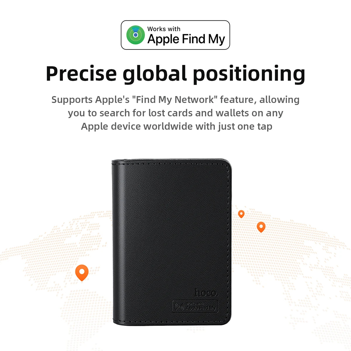 HOCO E91F Wallet Tracker with Apple Find My and Wireless Charging