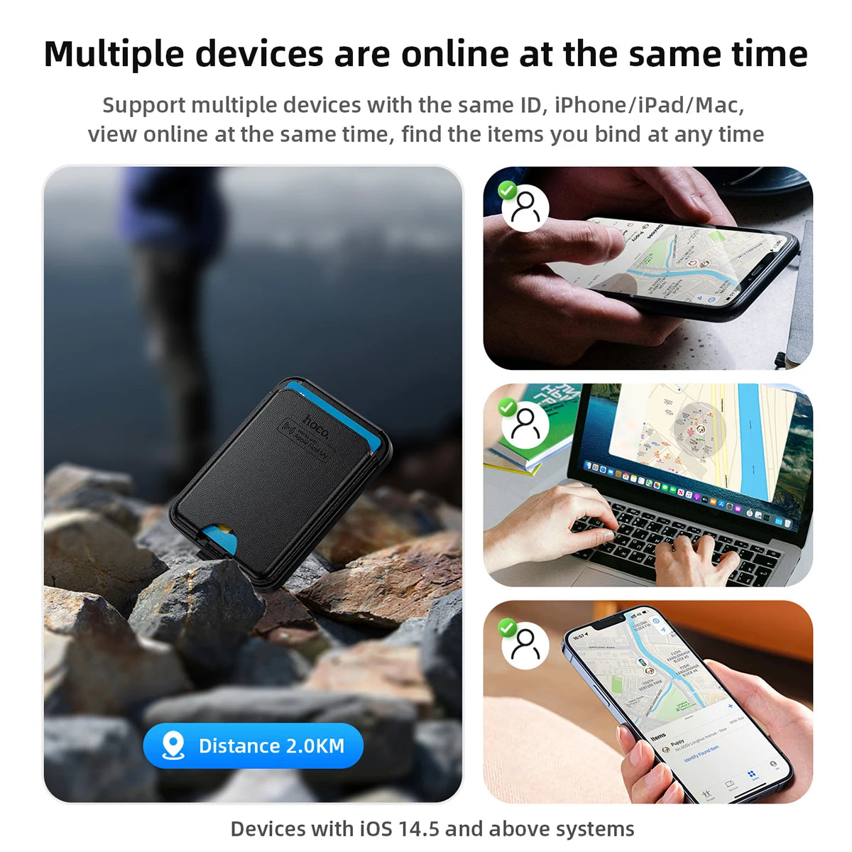 Promotional graphic for a device management app with multiple devices shown in use.