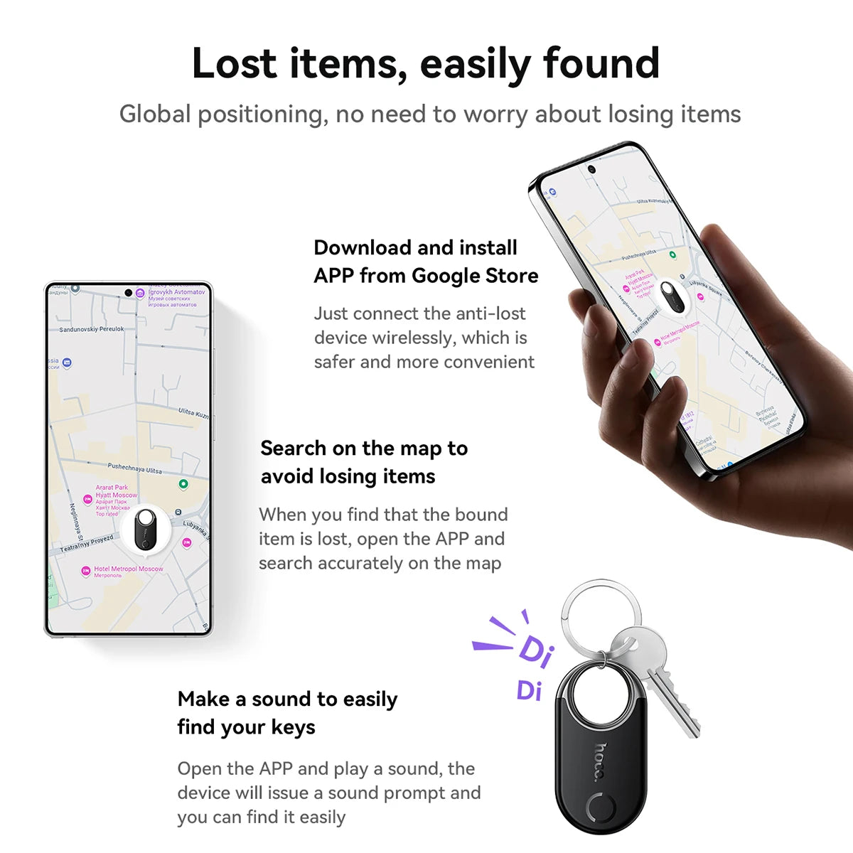 HOCO E98A Smart Tracker Compatible with Google Find My Device