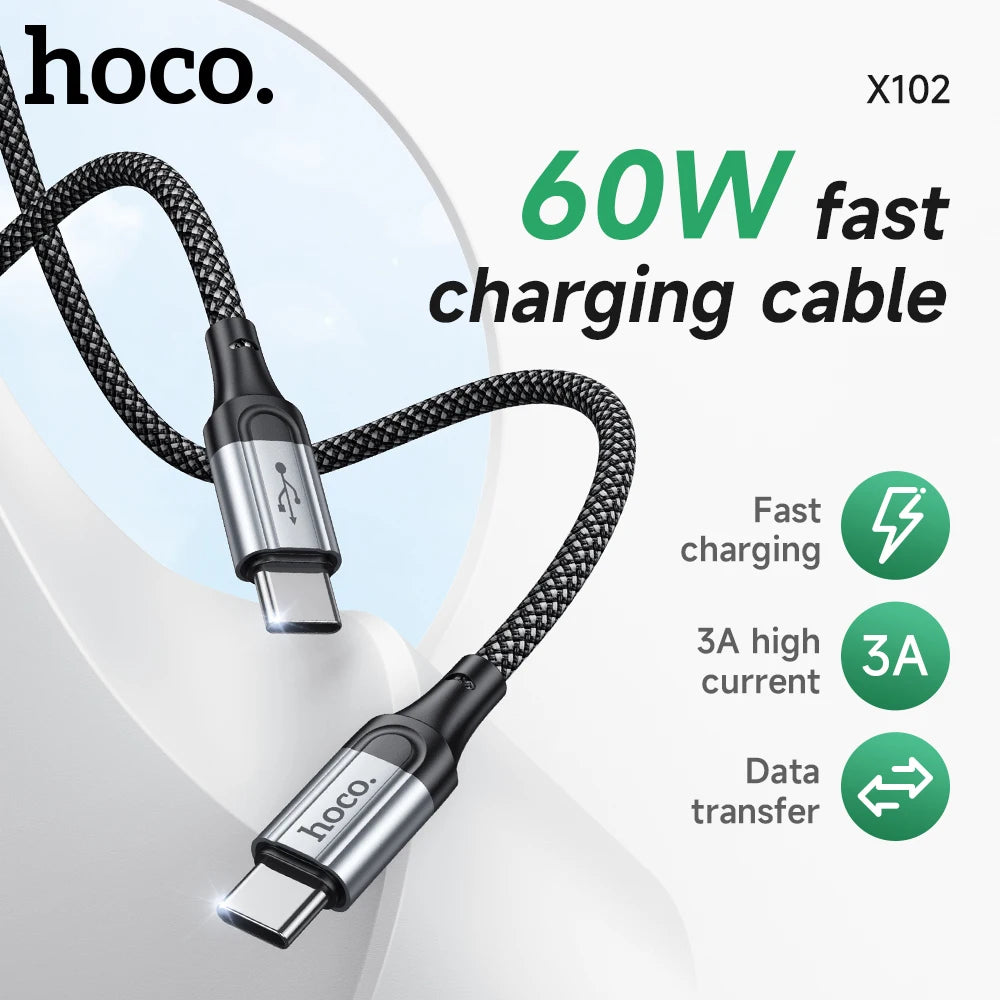 HOCO X102 USB-C to USB-C 60W Fast Charging Cable