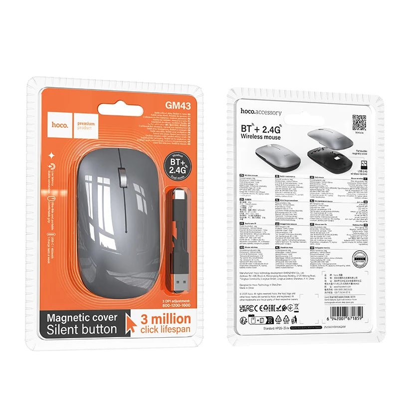 HOCO GM43 Rechargeable Dual Mode Wireless Mouse
