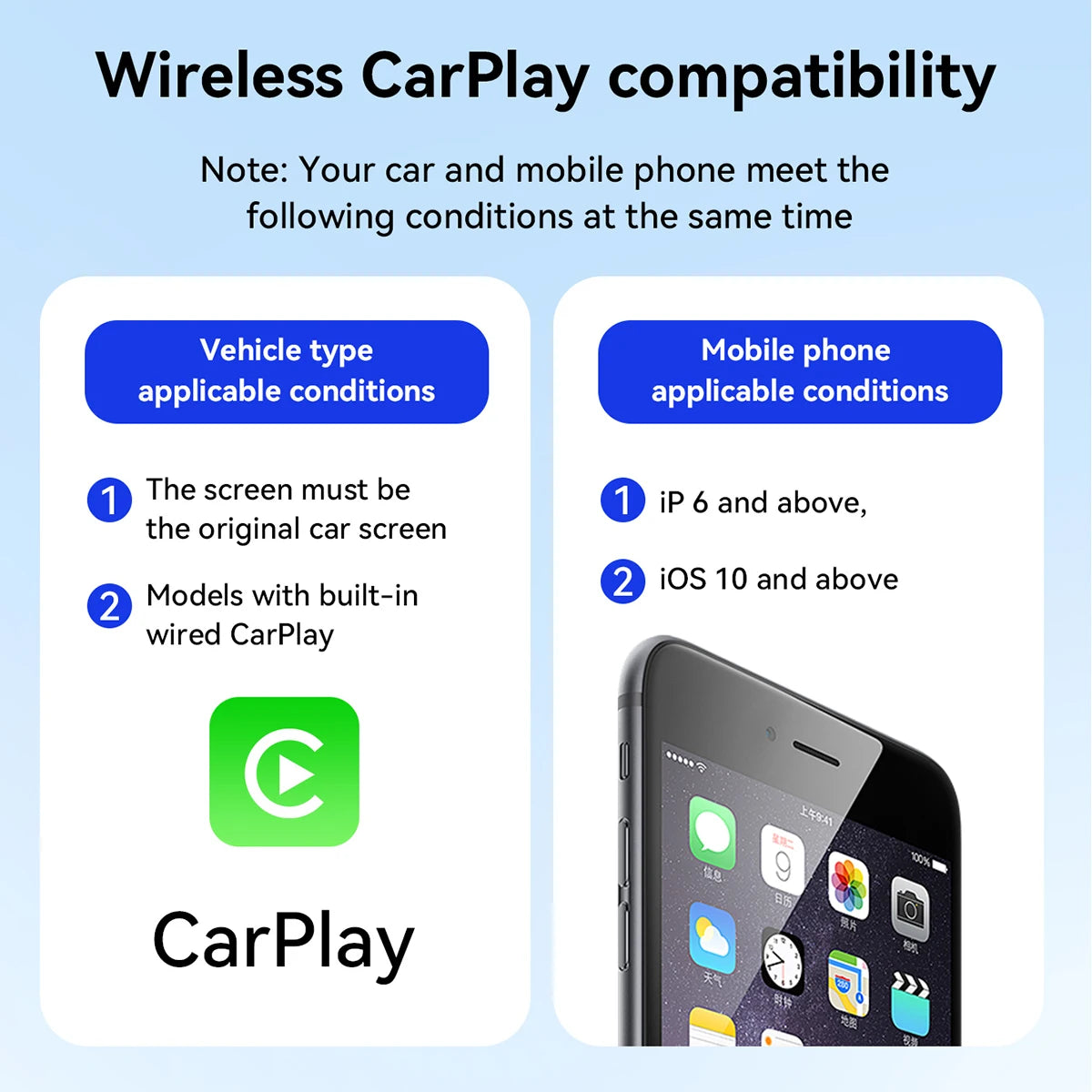 HOCO HU1 Wireless CarPlay Adapter – USB/USB-C Plug & Play for iPhone