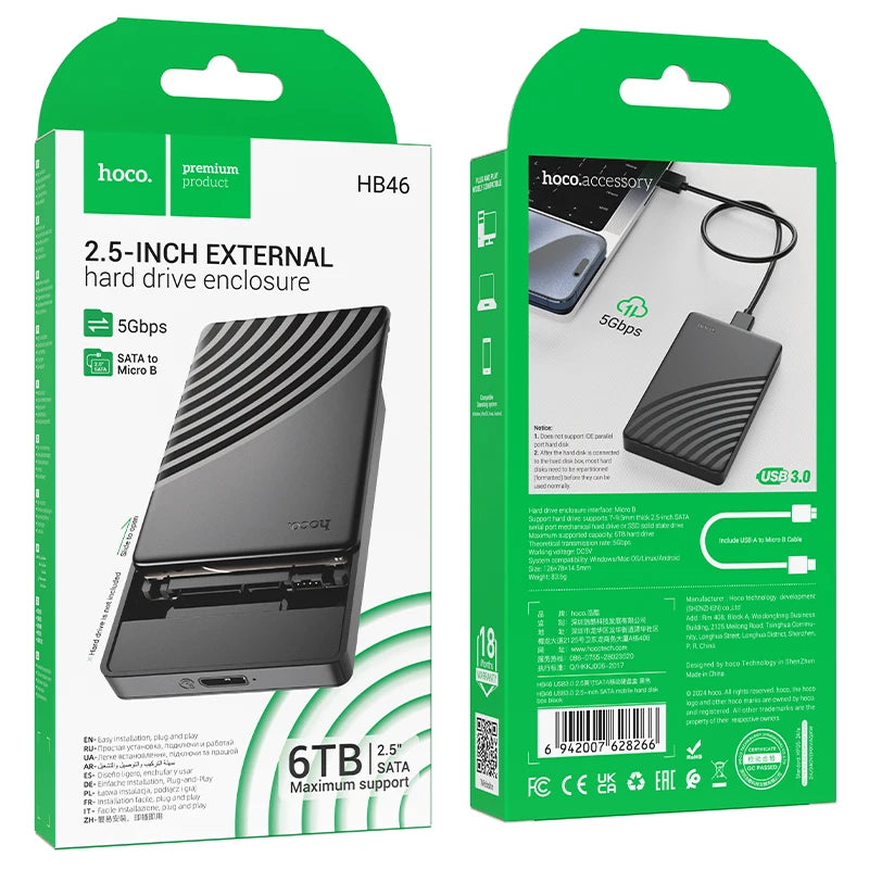 HOCO HB46 2.5-Inch SATA HDD/SSD Enclosure USB 3.0