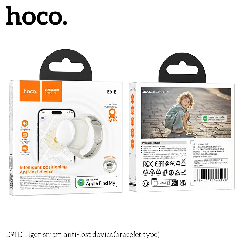 hoco E91E Tiger smart anti-lost device packaging on a white background