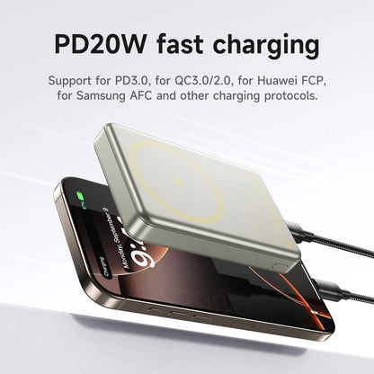 HOCO Q34 10000mAh Magnetic Wireless Power Bank with LED Display
