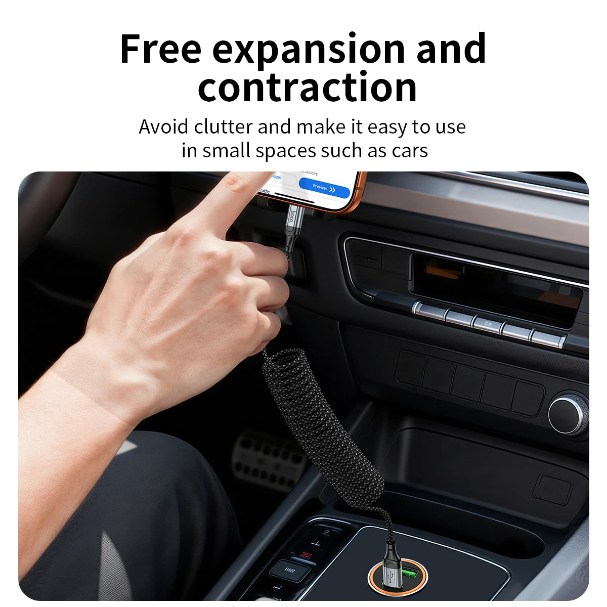 HOCO X121 60W USB-C Spiral Fast Charging Cable