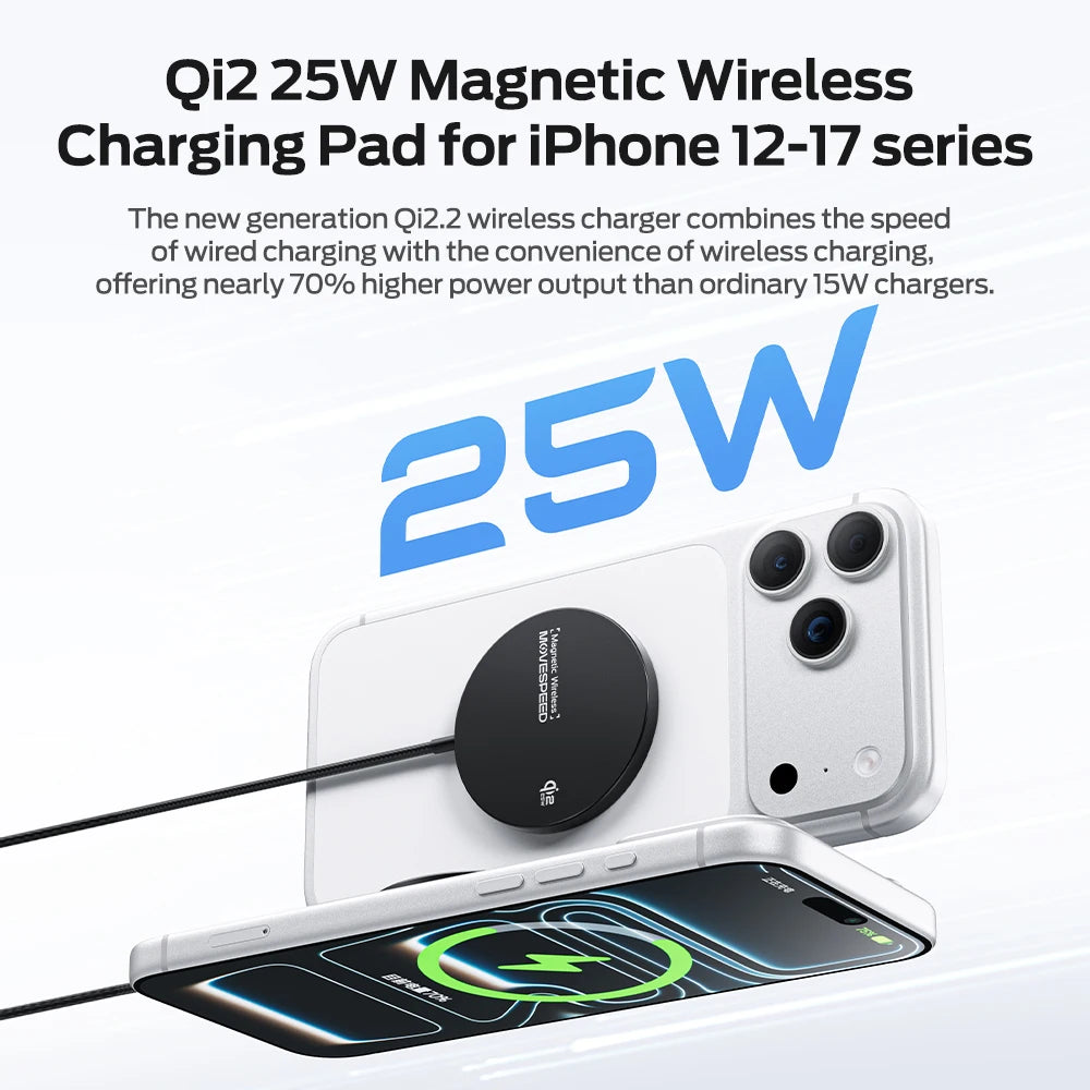 MOVESPEED MSW010 Qi2 25W Magnetic Wireless Charger