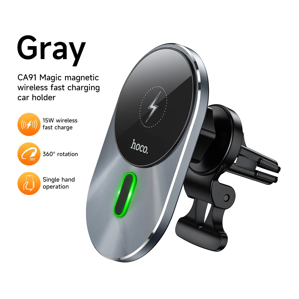 HOCO CA91 Magnetic Wireless Car Charger Mount 15W