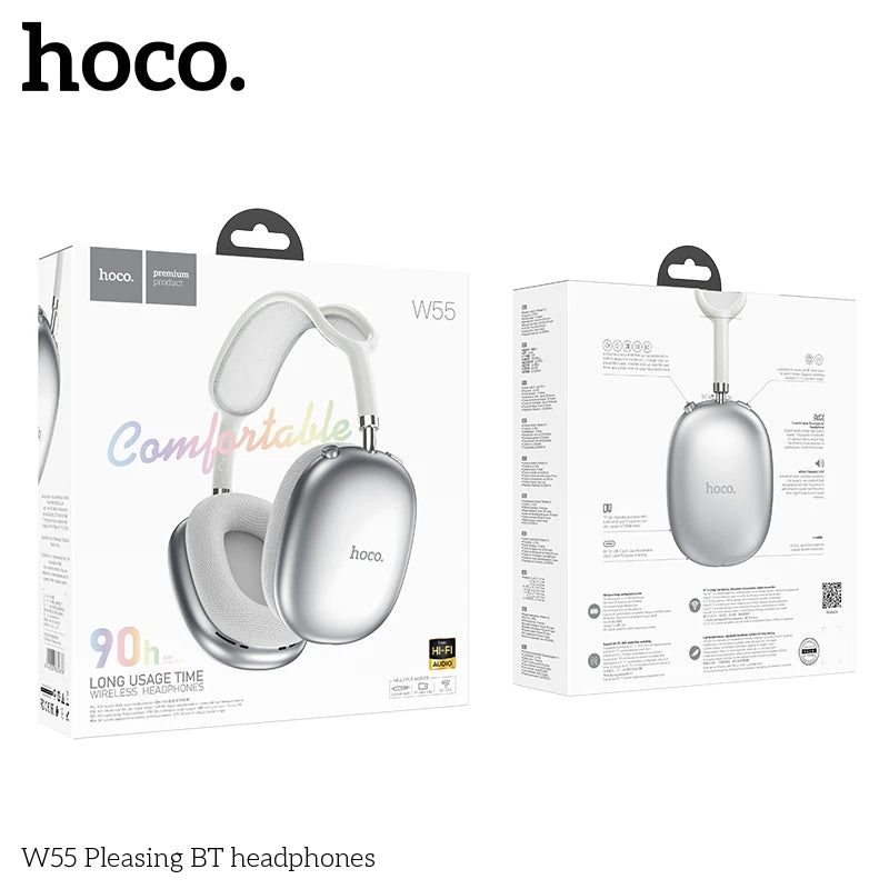 Hoco W55 Pleasing BT headphones packaging on a white background