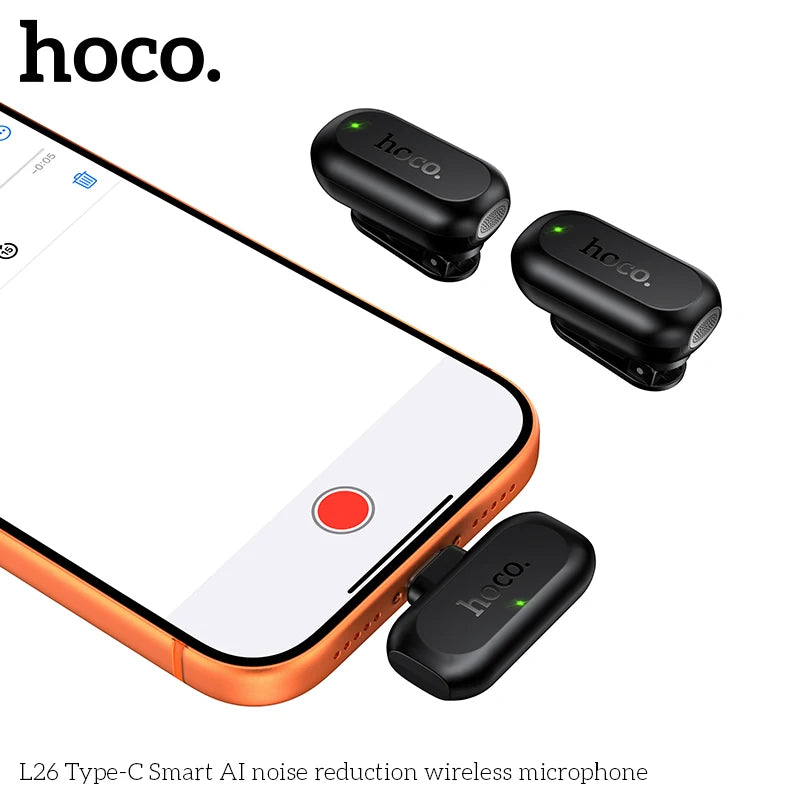 HOCO L26 Wireless Lavalier Microphone for USB-C