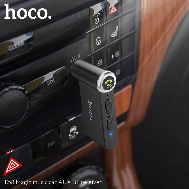 HOCO E58 Bluetooth AUX 3.5mm Receiver with Microphone