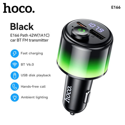 HOCO E166 Bluetooth 6.0 FM Transmitter with PD 30W & QC 3.0