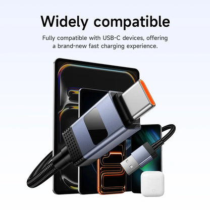 HOCO X118 USB-C to USB-C 100W Charging Cable with Digital Display