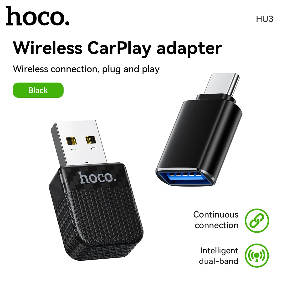 HOCO HU3 Wireless CarPlay Adapter for iPhone