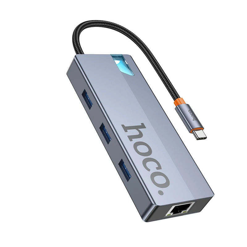Hoco HB51 5-in-1 USB-C Hub (HDMI 4K, RJ45, USB 3.0, PD100W)