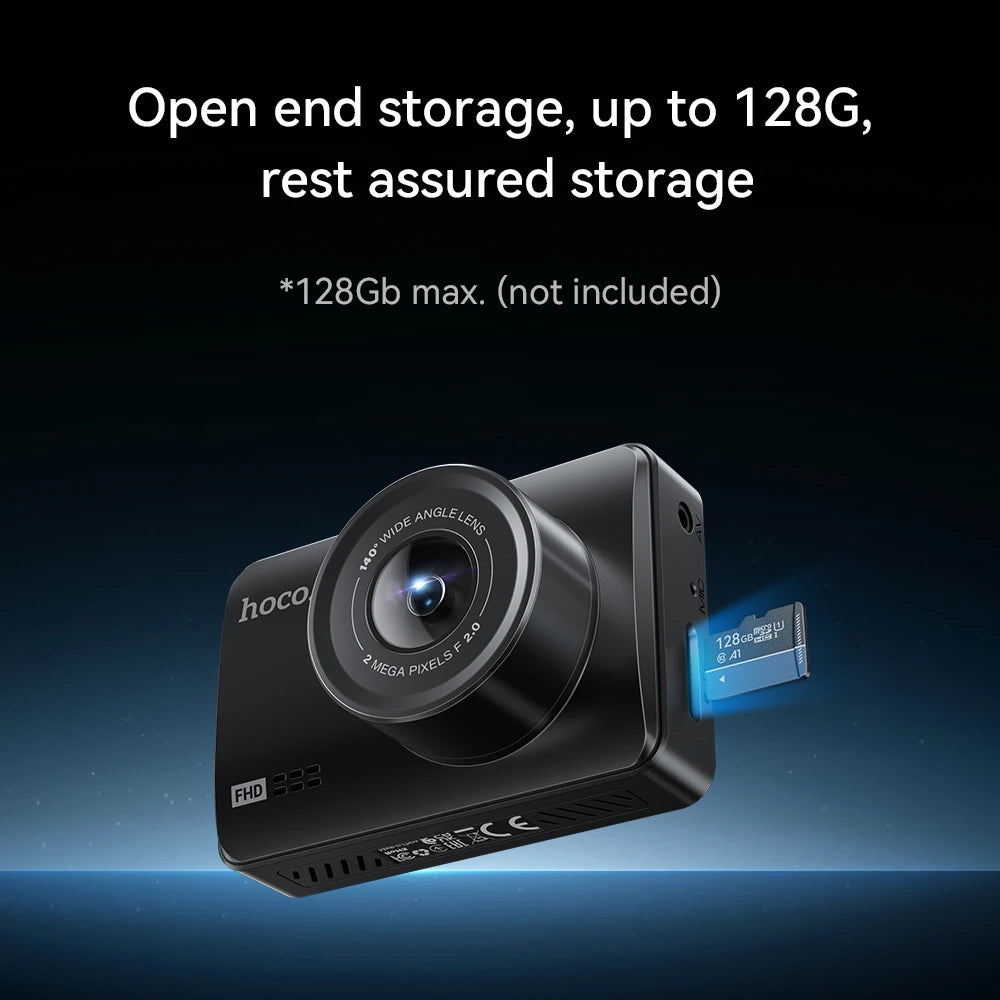 HOCO DV3 Dual 1080P Dash Cam Kit – Front & Rear Hidden Car Camera with 2.45” IPS Display