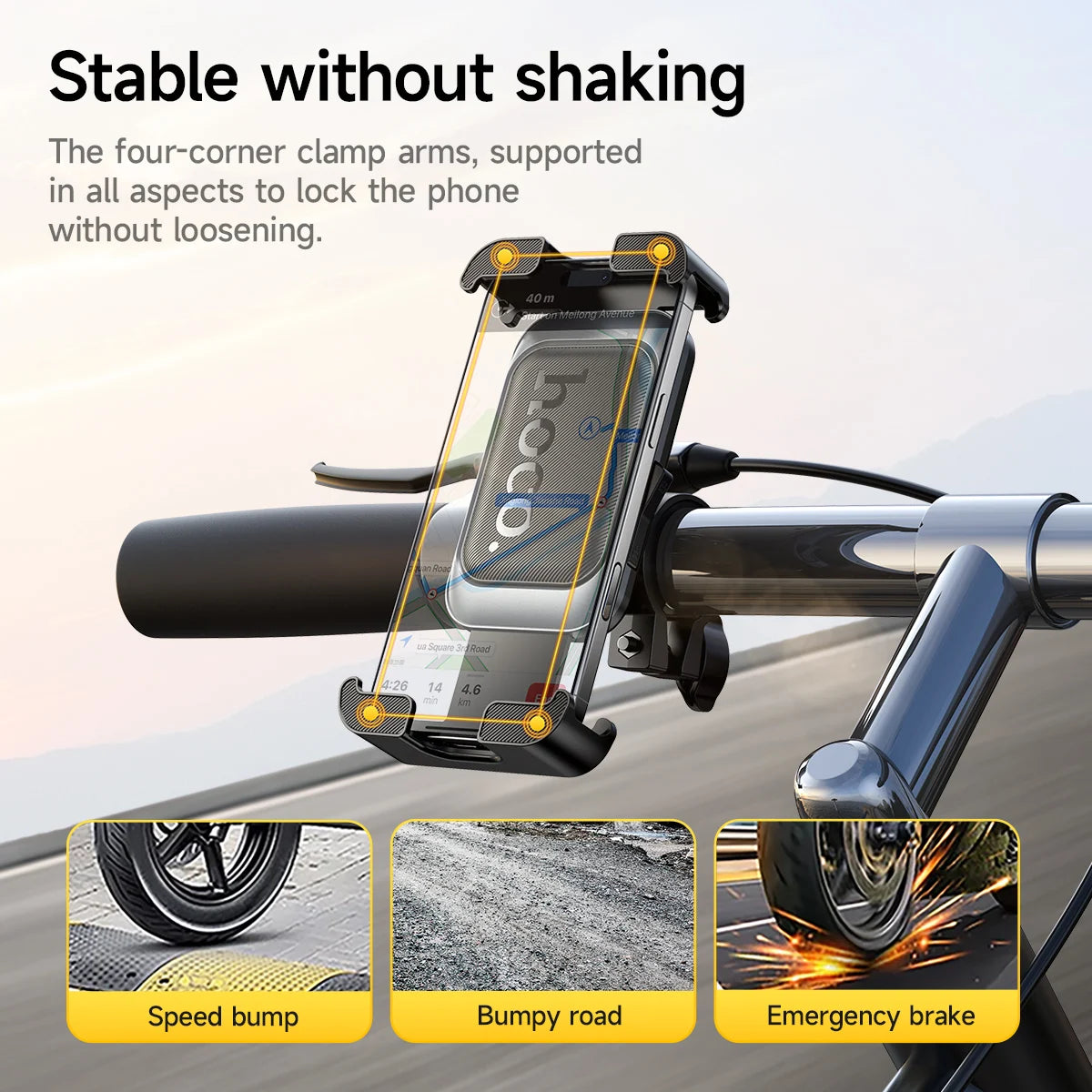 HOCO H78 Bicycle & Motorcycle Phone Mount with 360° Rotation