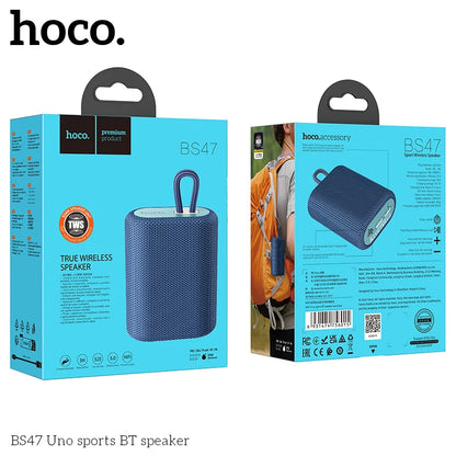 Hoco BS47 Uno sports BT speaker packaging on a white background
