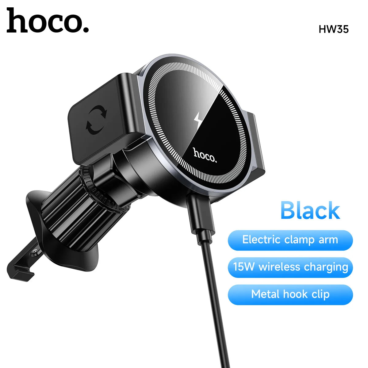 HOCO HW35 Magnetic Wireless Car Charger Mount 15W