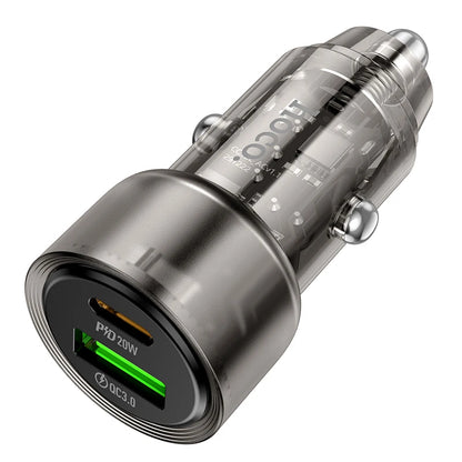 HOCO Z52 Transparent 38W PD + QC 3.0 Car Charger