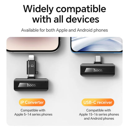 HOCO L20A Wireless Lavalier Microphone for iPhone and Android