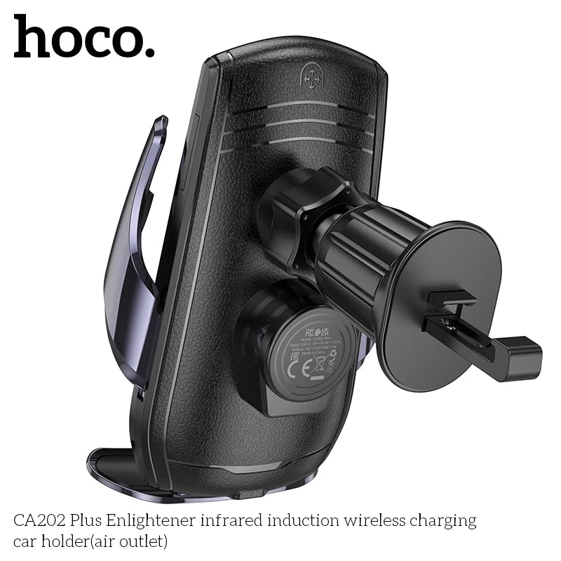 HOCO CA202 Wireless Car Charger Mount – Auto-Clamp Air Vent Holder