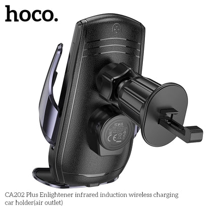 HOCO CA202 Wireless Car Charger Mount – Auto-Clamp Air Vent Holder