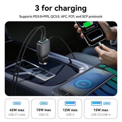 HOCO Z67 60W Retractable USB-C Car Charger