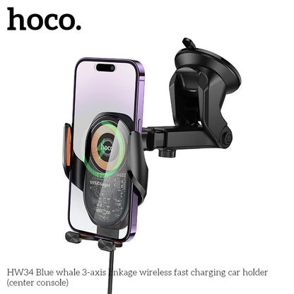 HOCO HW34 Automatic Wireless Car Charger Mount 15W