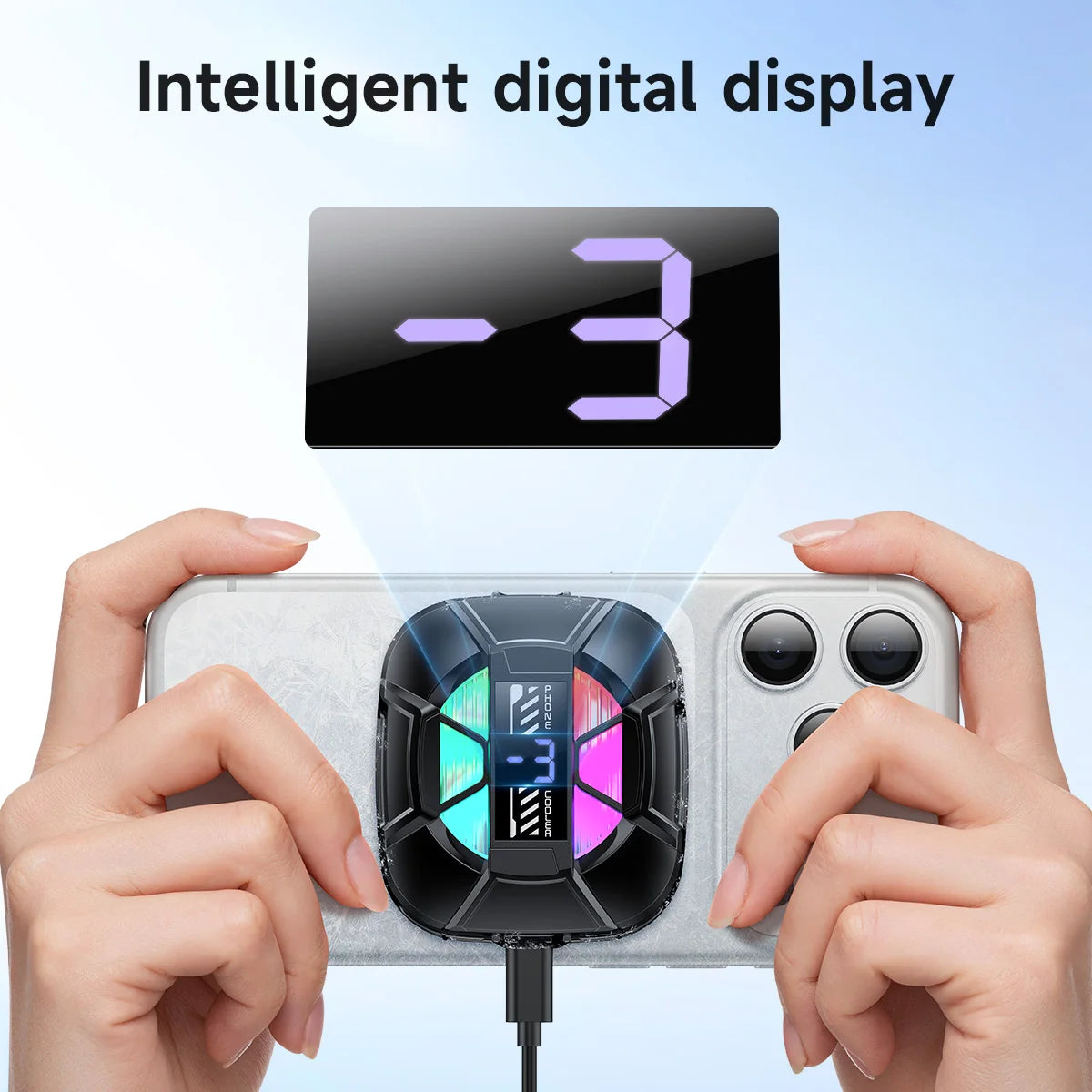 HOCO GA5 Magnetic Phone Cooler with Digital Display and RGB