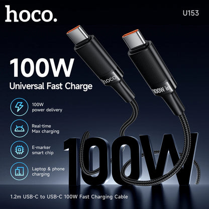 HOCO U153 100W USB-C to USB-C Fast Charging Cable with E-Marker Chip