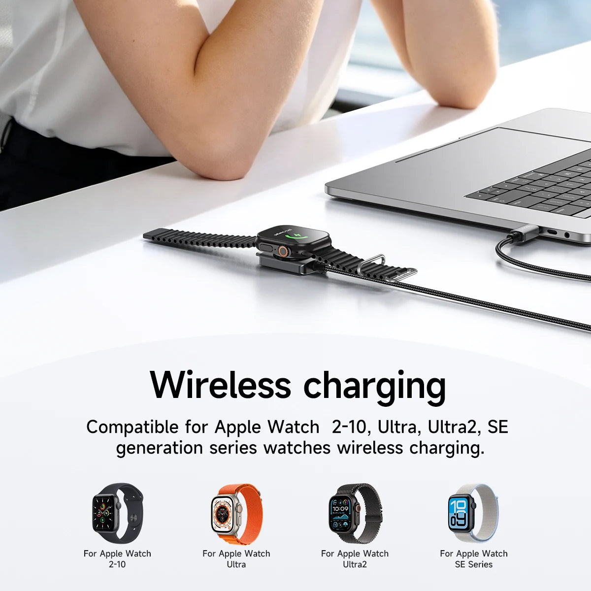 HOCO CW6 100W USB-C 2-in-1 Cable with Apple Watch Wireless Charger