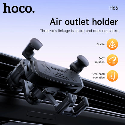 HOCO H66 Gravity Car Air Vent Phone Holder – 360° Rotation