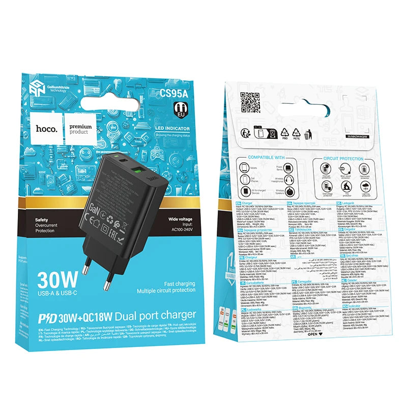 HOCO CS95A GaN 30W Fast Charger Kit with USB-C Cable