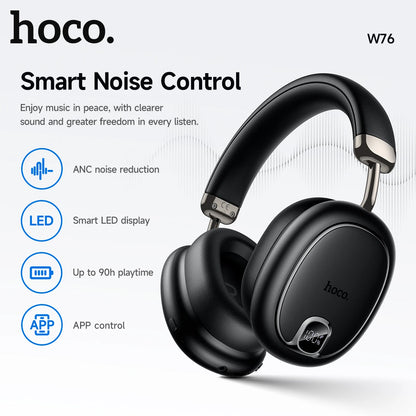 HOCO W76 ANC Wireless Headphones with Smart Display