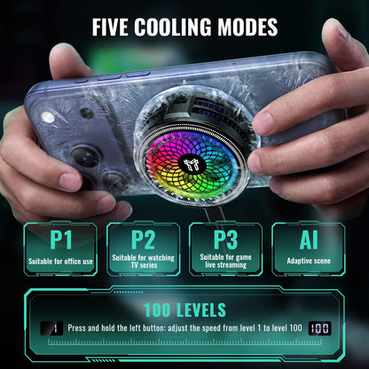 HOCO GA6 AI Magnetic Phone Cooler with RGB Display
