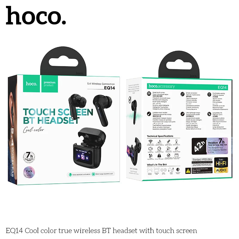 HOCO EQ14 Smart Touchscreen Wireless Earbuds