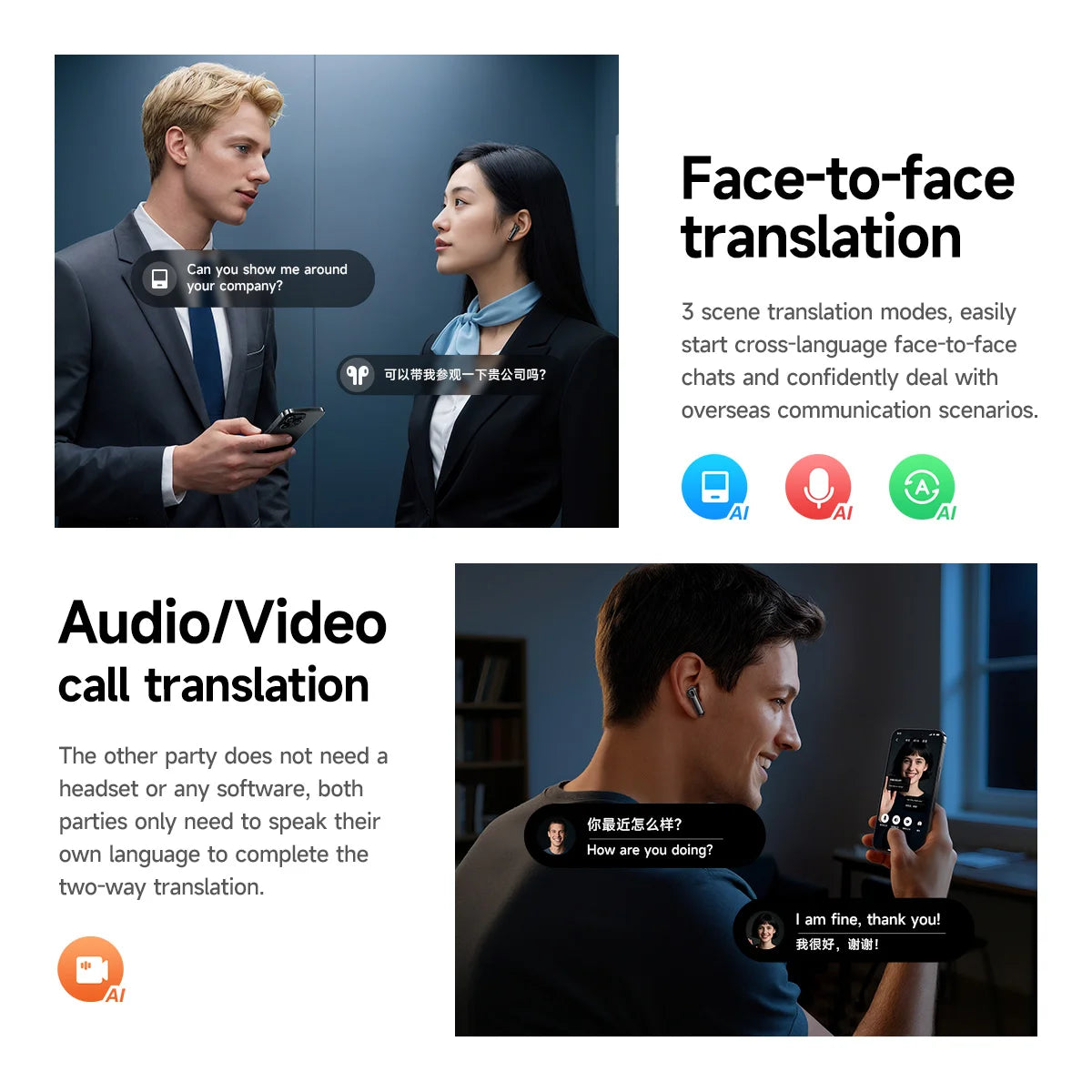 HOCO EQ27 AI Translation ANC & ENC Wireless Earbuds